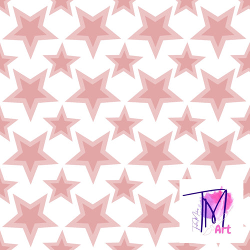 027 Pastel Red Stars - Seamless Pattern (UNLIMITED)