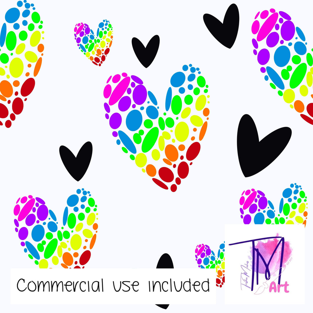 099 Rainbow Hearts - Seamless Pattern (UNLIMITED)
