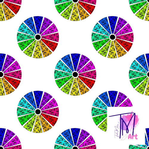 004 Colourwheel on White - Seamless Pattern (UNLIMITED)