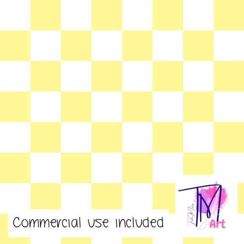 097 Pastel Yellow Checkers - Seamless Pattern (UNLIMITED)