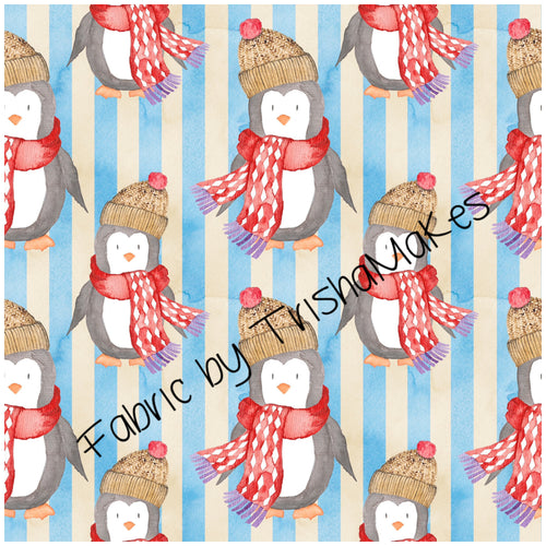 ROUND 3 - Christmas Penguins (2 PUL NAPPY CUTS LEFT)