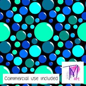 057 Bubbles on Black- Seamless Pattern (UNLIMITED)