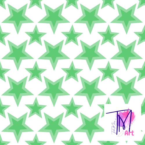 032 Green Stars - Seamless Pattern (UNLIMITED)