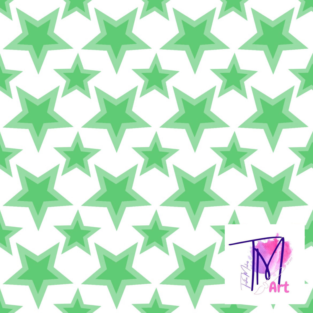 032 Green Stars - Seamless Pattern (UNLIMITED)